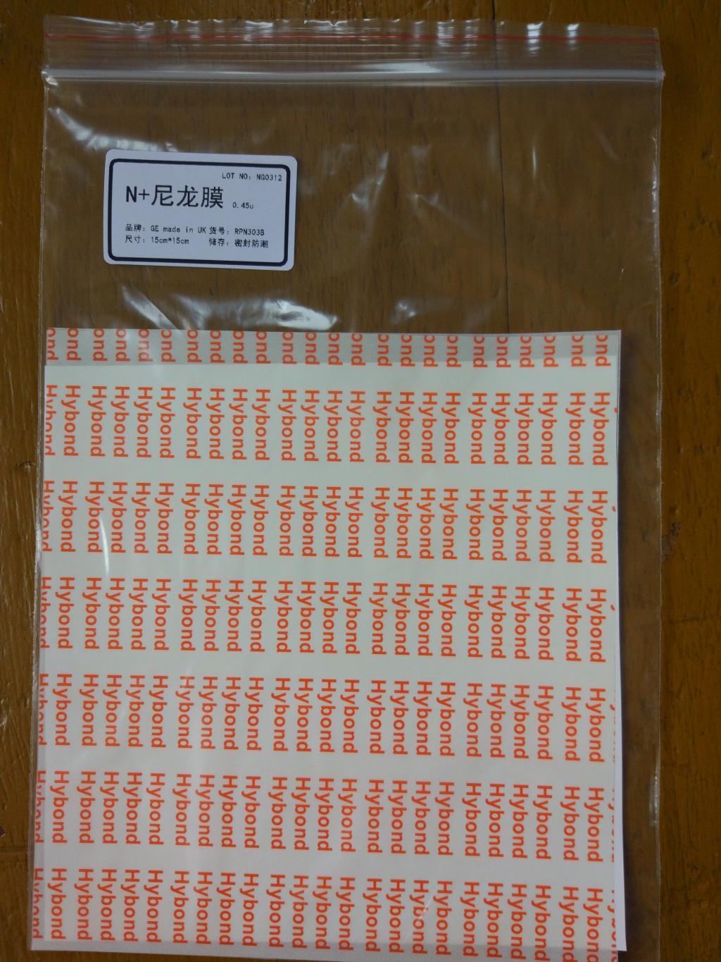 N+尼龙膜 GE Amersham 货号RPN303B 0.45u 15cm*15cm/张 1张=80元